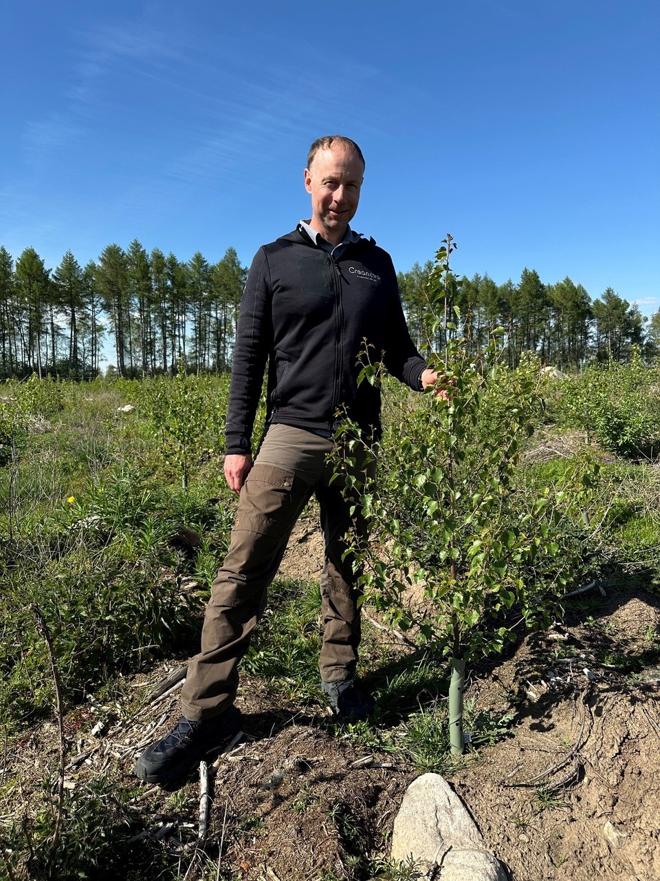 Person standing in a field