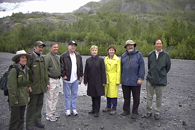 Glenn Juday with 4 U.S. Senators (J. McCain, H. Clinton, L. Graham, S. Collins) and staff of Kenai Fiords National Park, August 2005