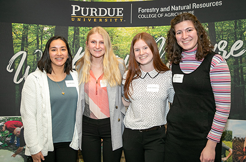 FNR students receive 2021-2022 outstanding student awards, Leah Griffin, Ruby Sanders, Madison Kresse and Lina Bernabe..