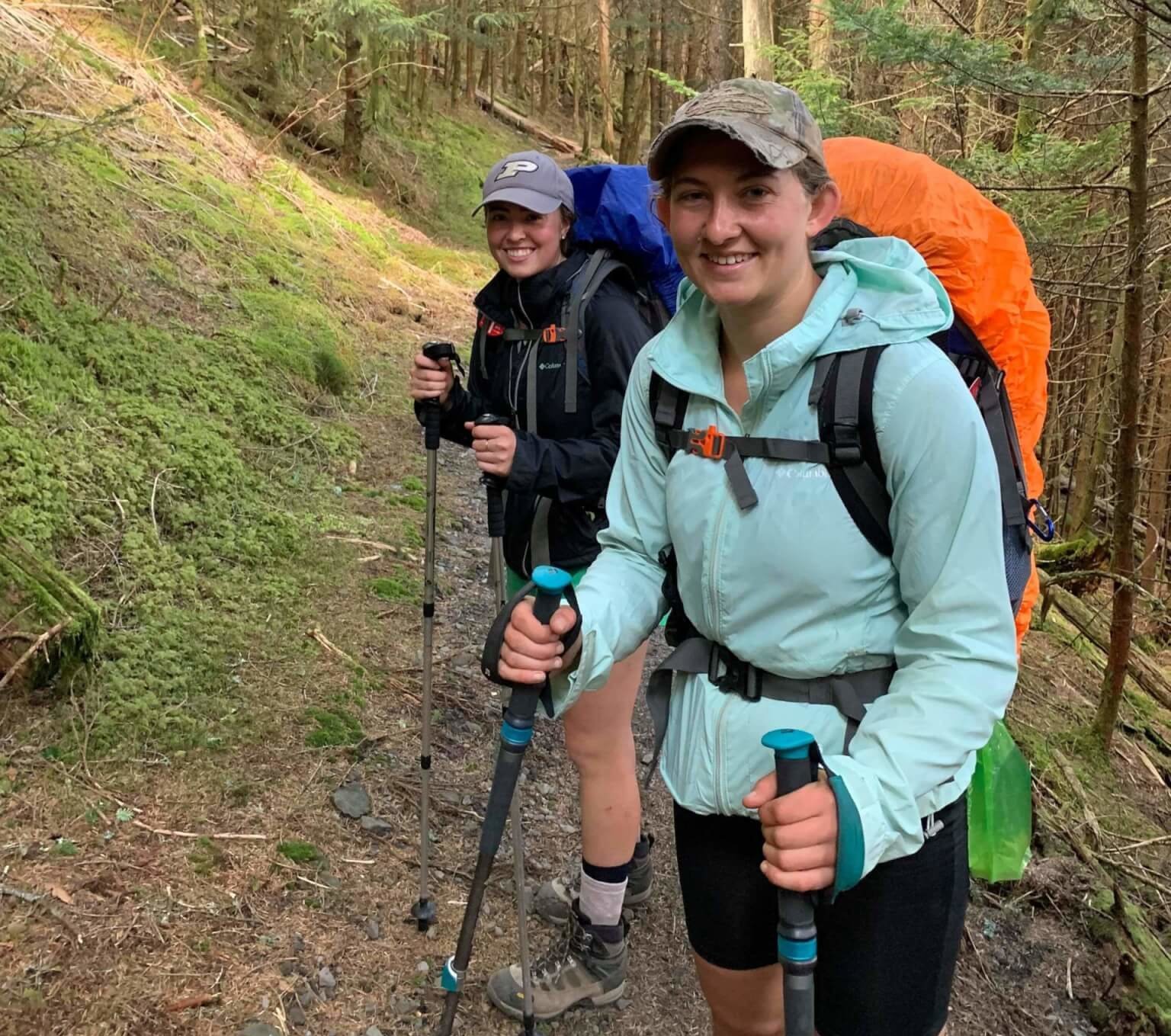 Rebekah Lumkes and Baleigh Haynes on Appalachian Trail, somewhere near Hiawassee.