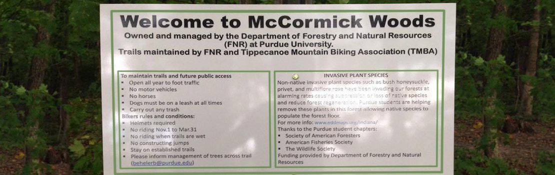 Welcome sign to McCormick Woods.
