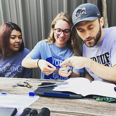 Patrick Ruhl birding with students