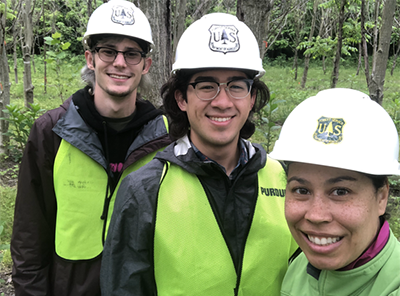 Shaneka Lawson with Michael Holt and Jonathan Shimizu, REEU interns