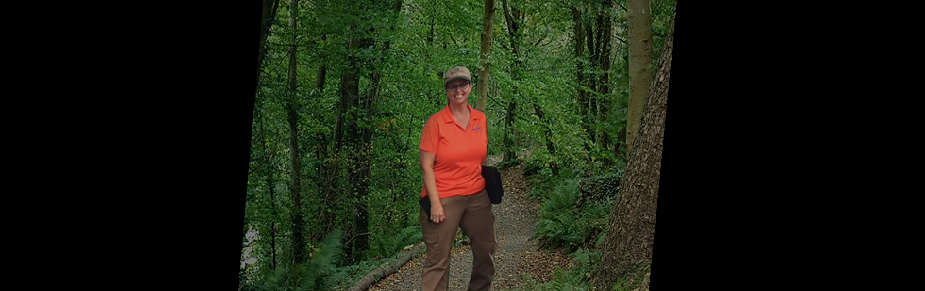 Stephanie Miller outdoors on nature path