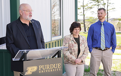 Dr. Bob Wagner, Dean Karen Plaut, Dr. Jason Hoverman at the WERF ribbon cutting ceremony