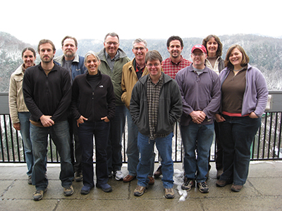 Petra Bohall Wood with her cerulean warbler research group