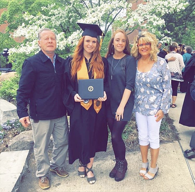 Sara High with family at her Purdue FNR graduation.
