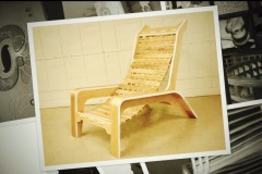 Wooden slats lounge chair.