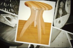 Wooden stool style chair.