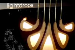 Wooden lightdrops hanging lighting example.