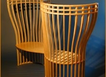 Single unit back-to-back curved chairs example.