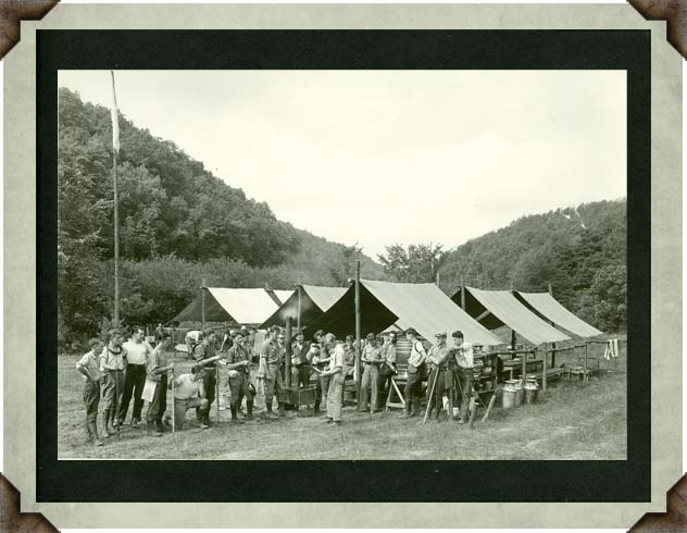 Summer Camp 1934 Mess Hall and Tents