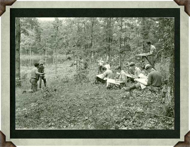 Summer Camp 1935 Surveying Class