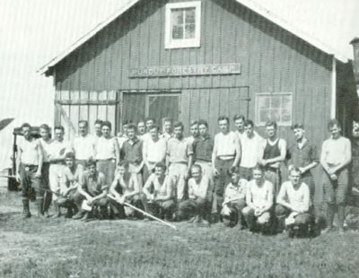 Students at forestry camp in Henryville, Clark State Forest.