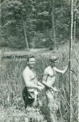 Stan Foxworthy and Bob Davis, Henryville Camp, 1948, (FNR Archives, accession no. FNR.1948.PRI)