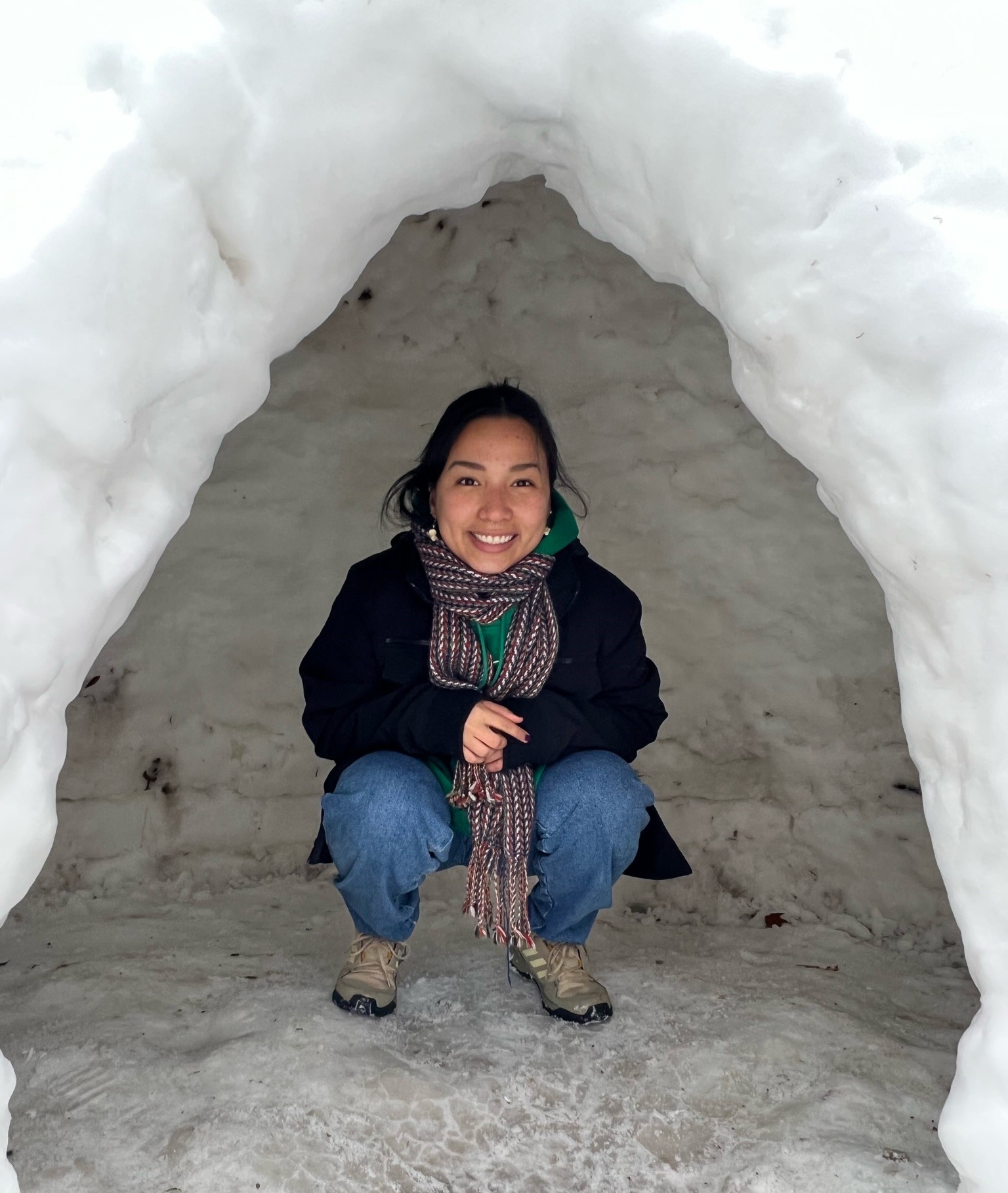 Fernanda Pedroza-Altamirano in a snow cave