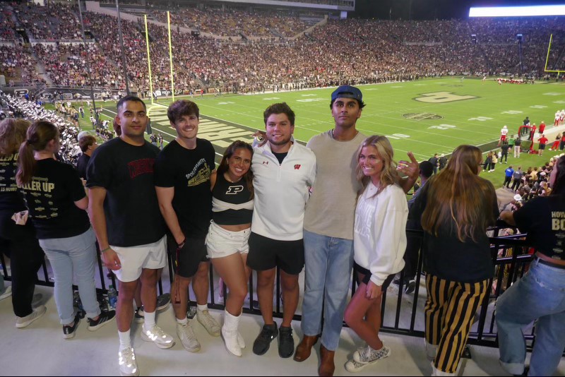 Melissa at a football game with her friends