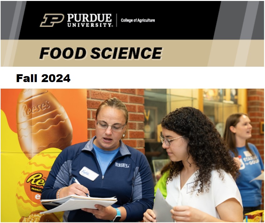 Student and industry professional at career fair