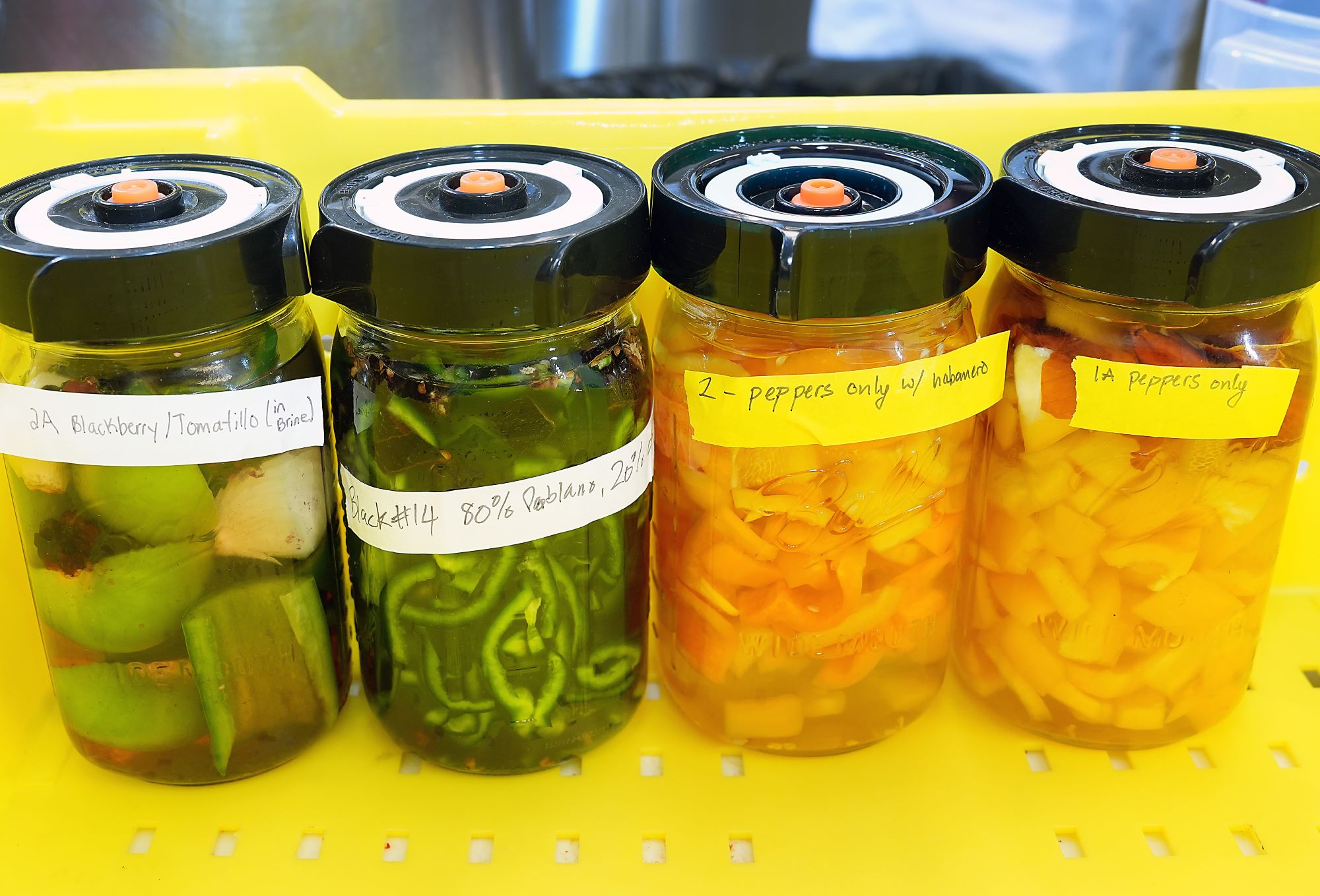 Cans of jam on a table