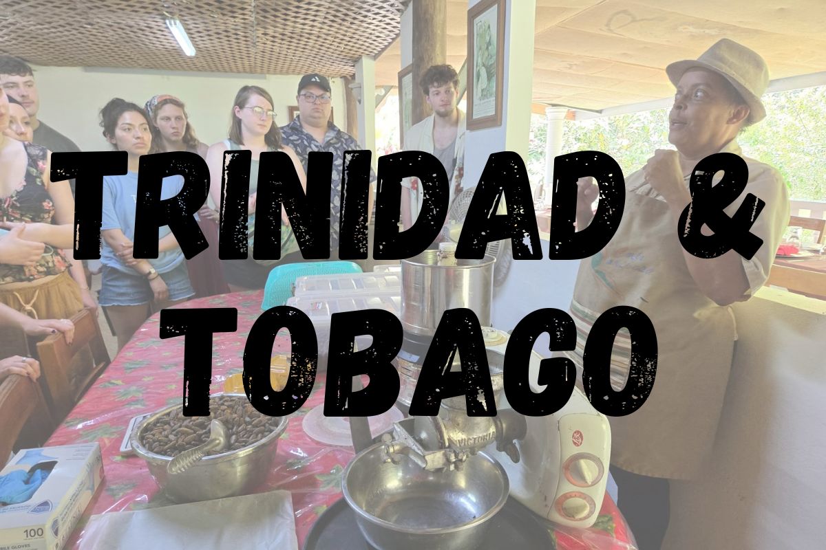 Students learning about cacao beans in Trinidad & Tobago