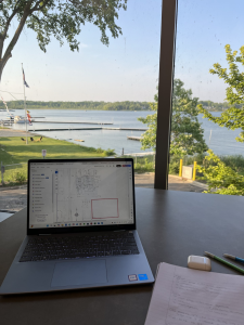 Photo of a computer during remote work for an internship.