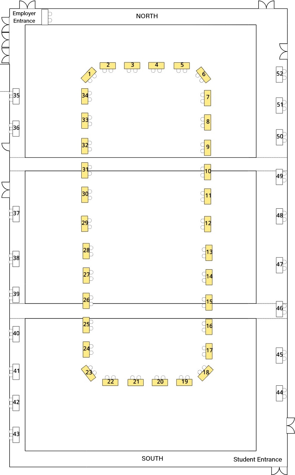 Map of the event table layout