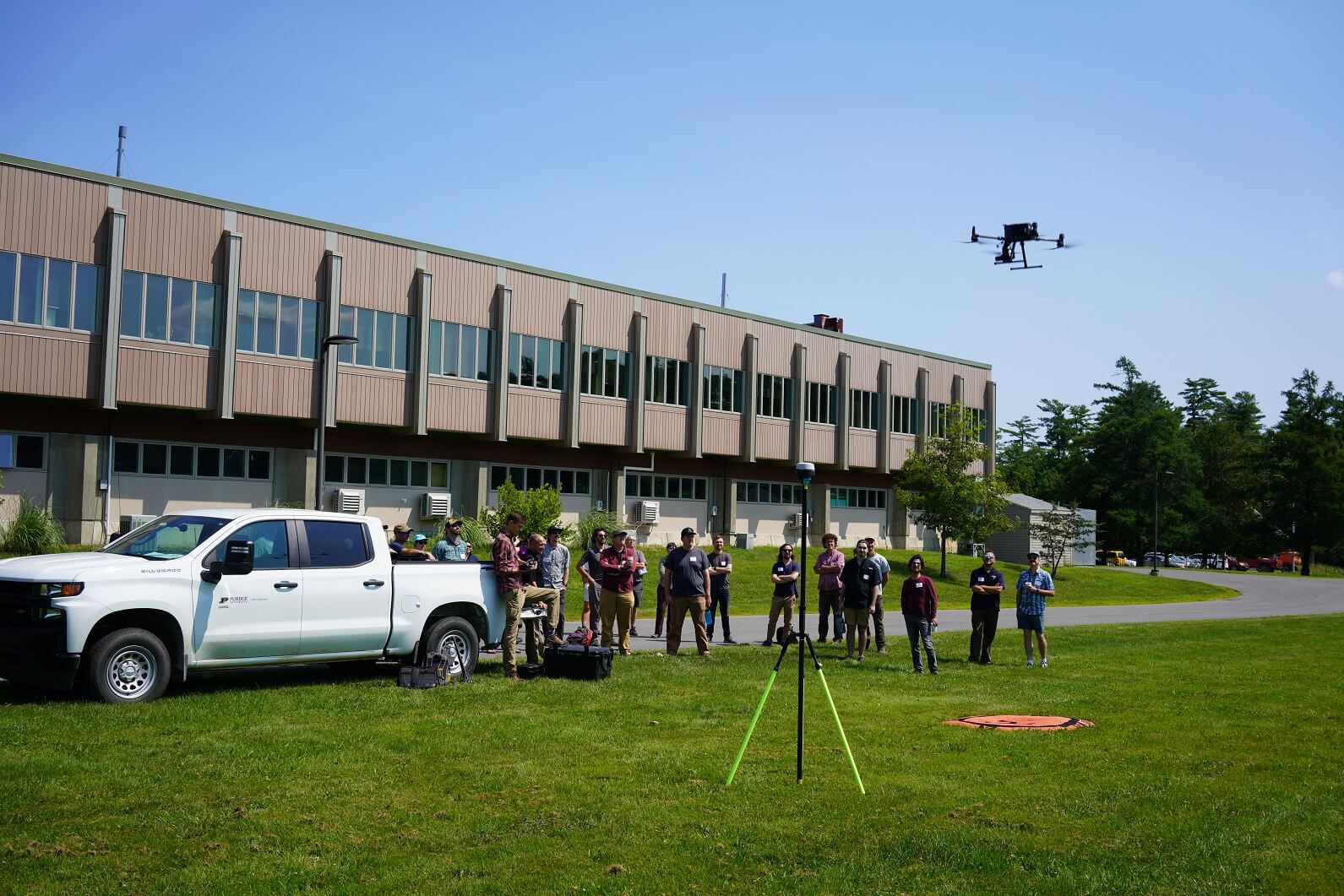 people flying drone