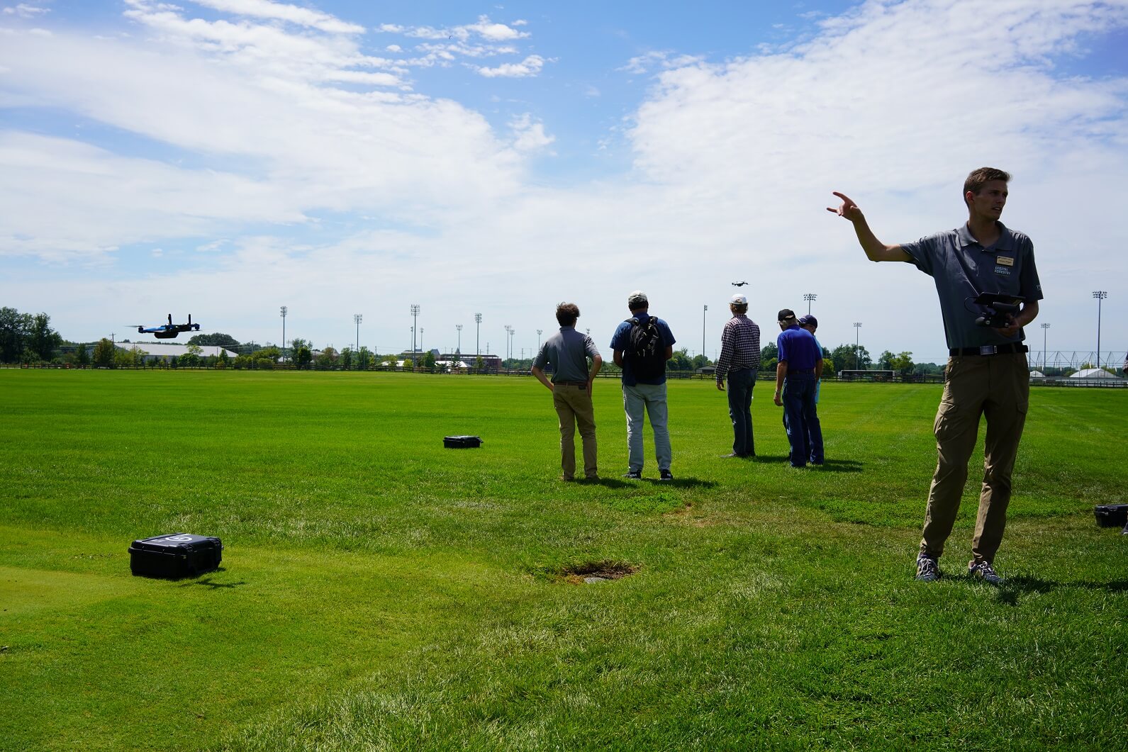 people flying drones