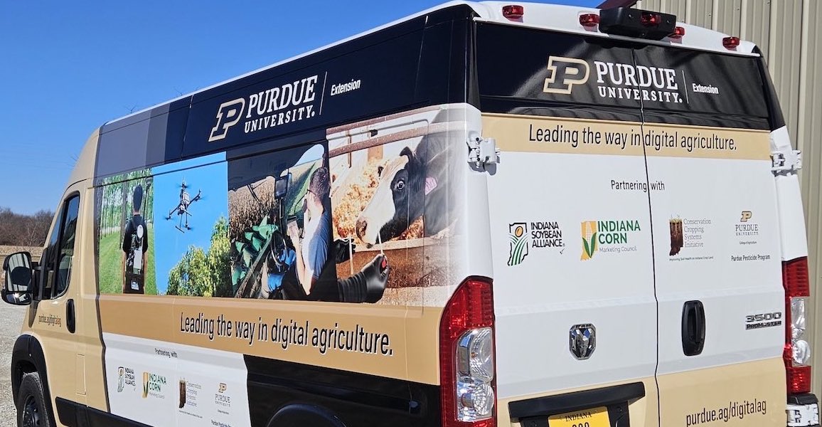 Van with Purdue Digital agriculture decoration images