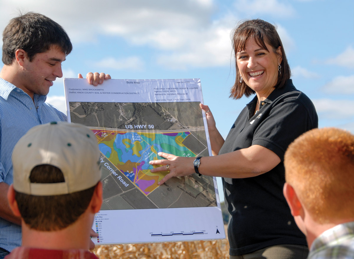 Susan Brocksmith shows an aerial map