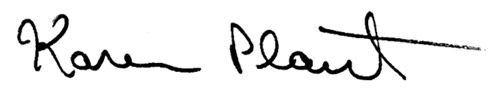 Karen Plaut signature