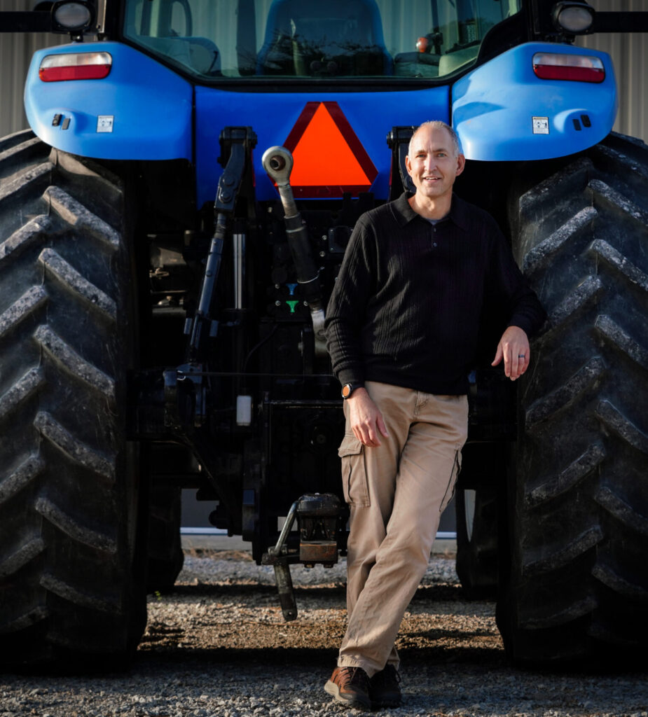 John Lumkes with tractor