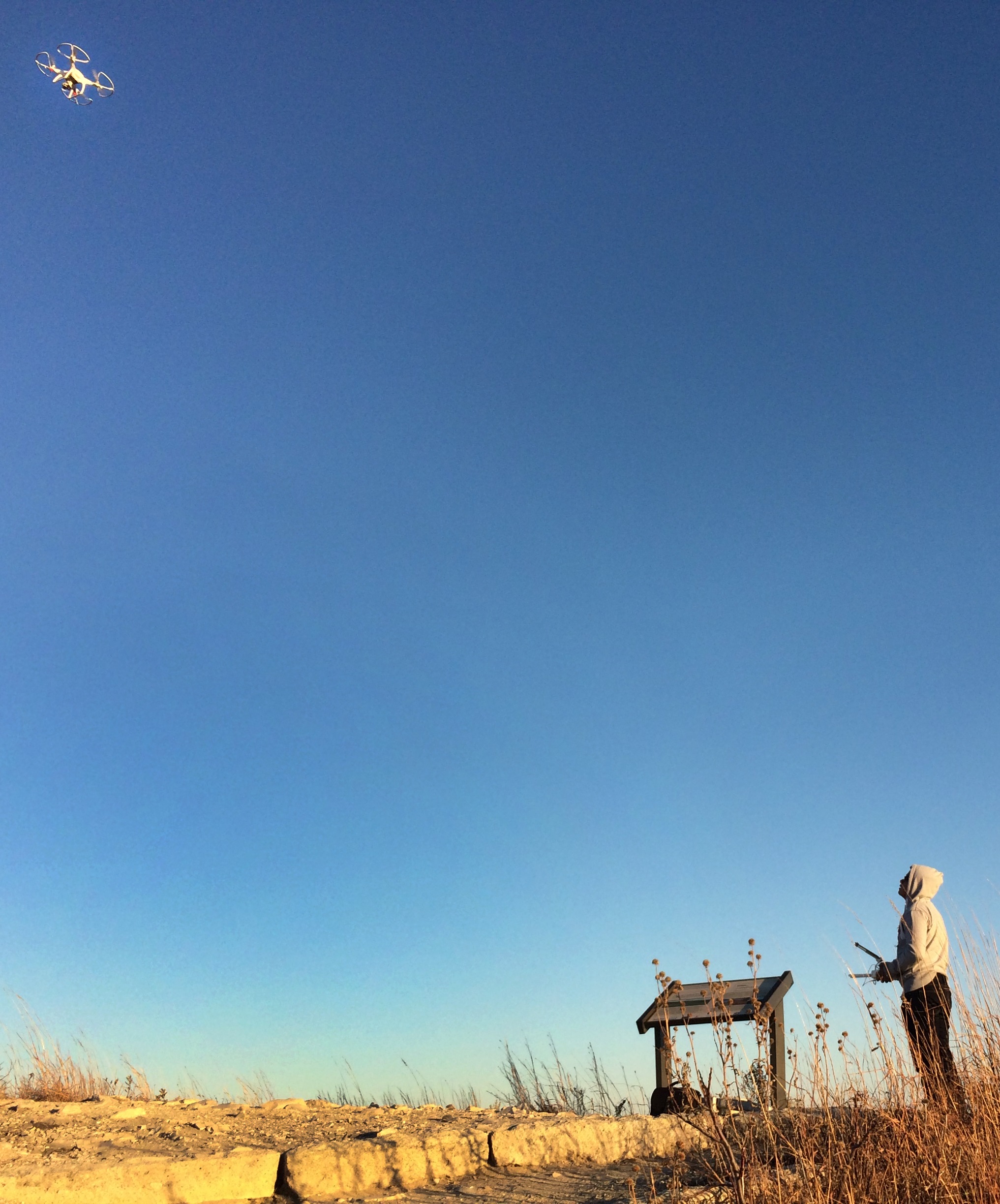 person flying drone