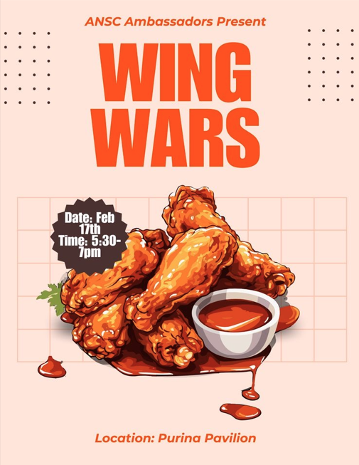 a flyer for the wing wars event