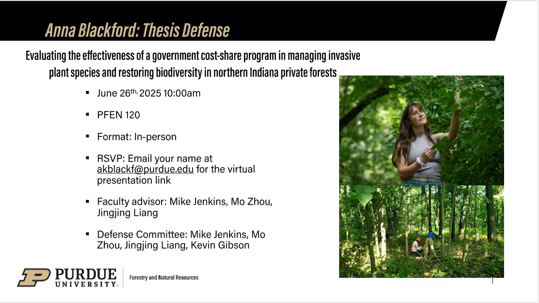 Anna Blackford's Thesis Defense Flyer