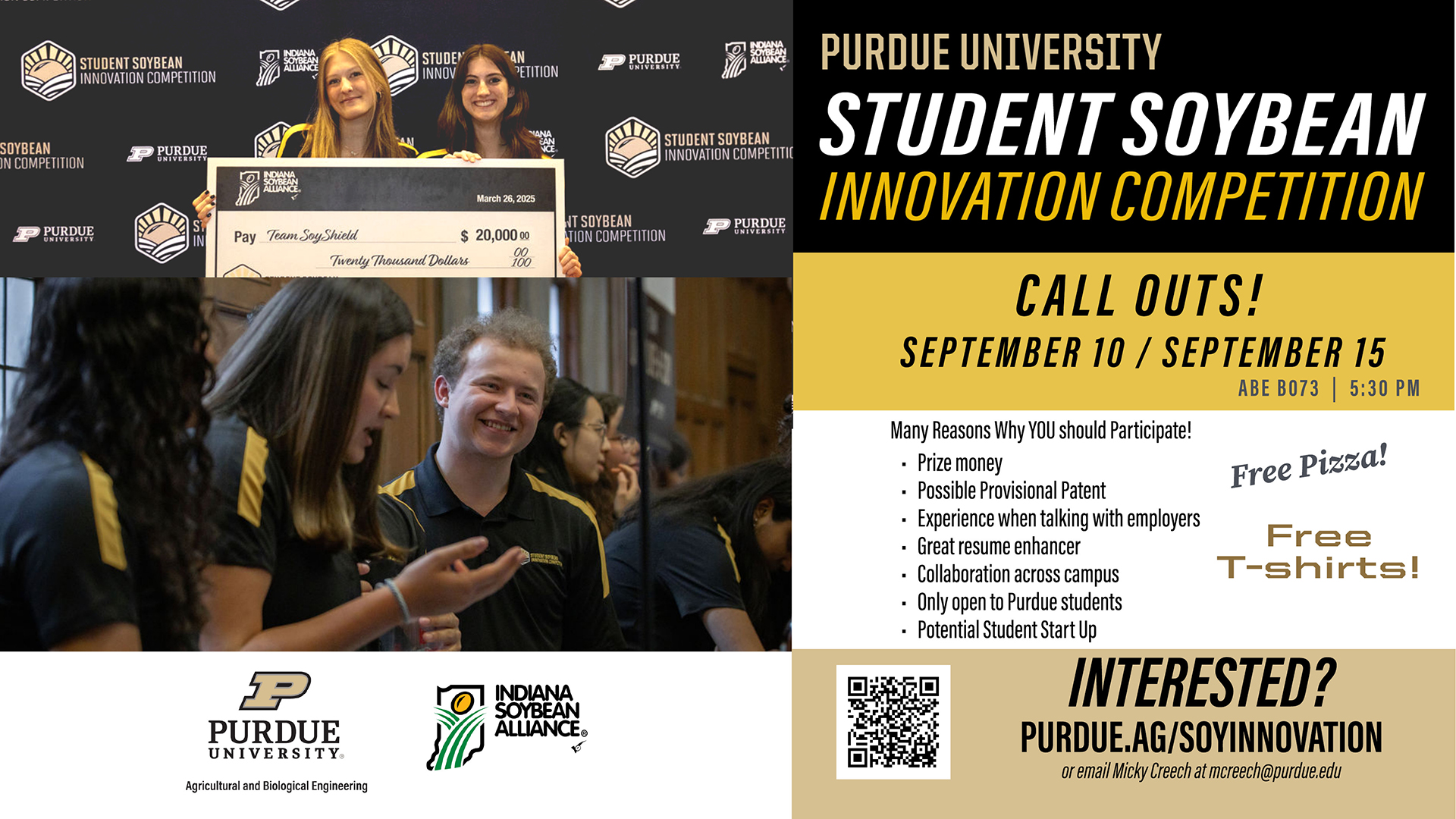 Purdue University Student Soybean Innovation Competiton flyer
