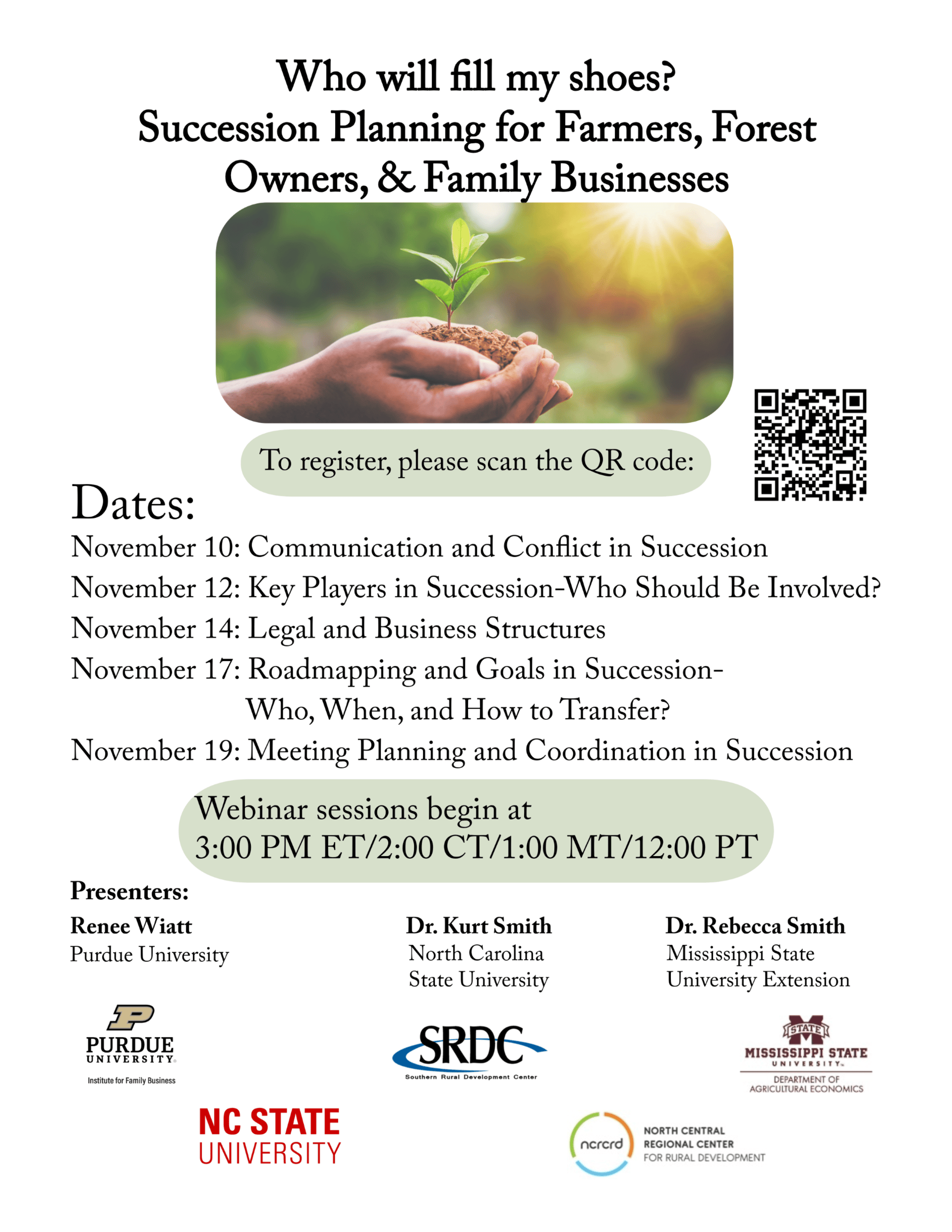 Event information for the virtual workshop series.