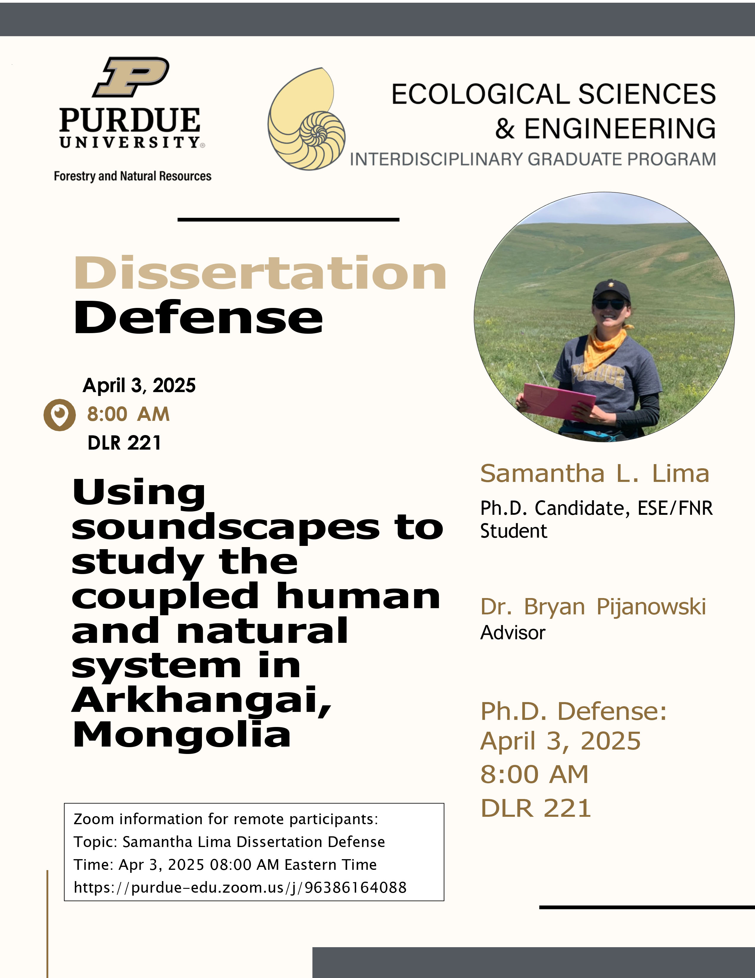 Samantha Lima's Defense flyer announcement