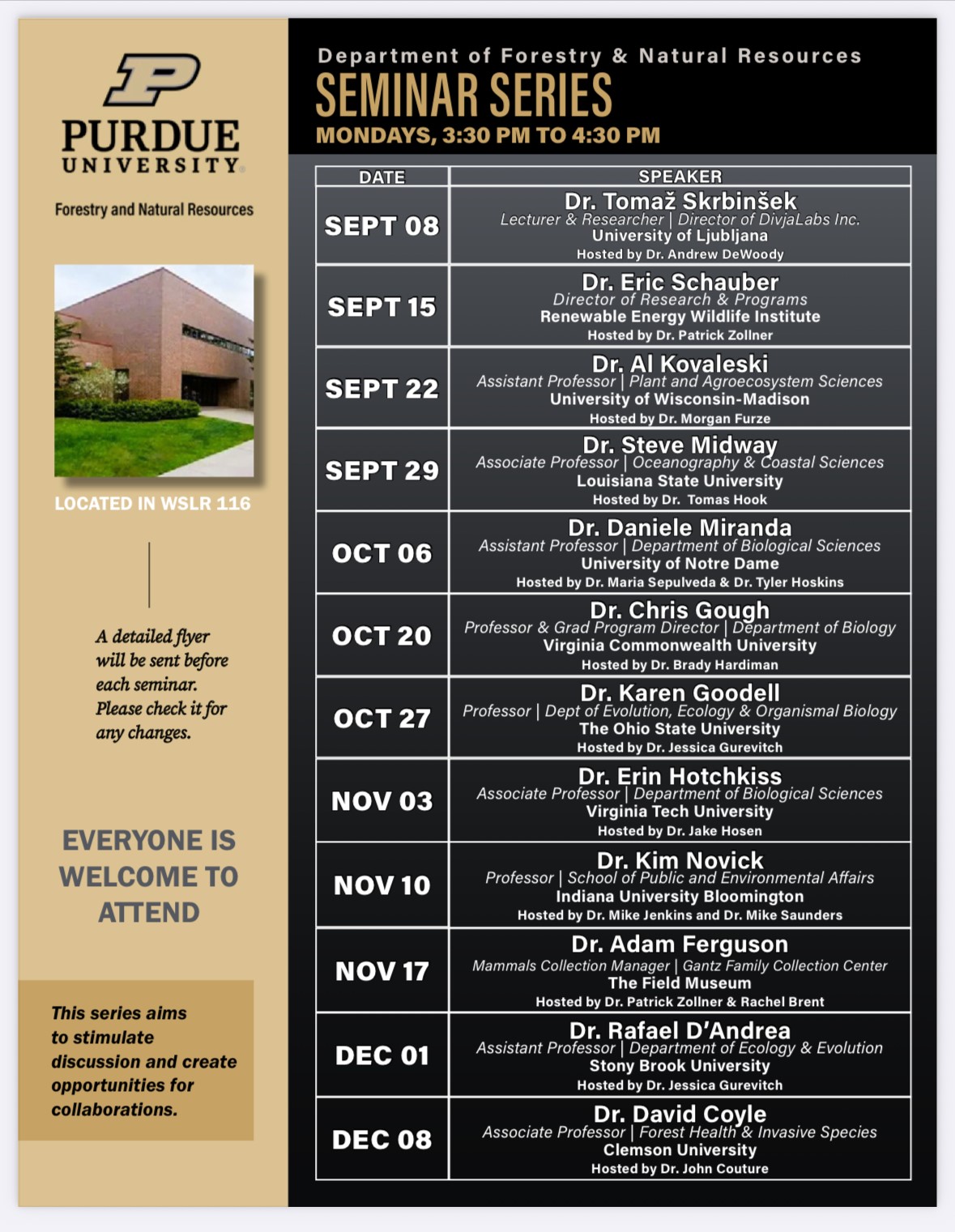 FNR Seminar Series Fall 2025 Schedule