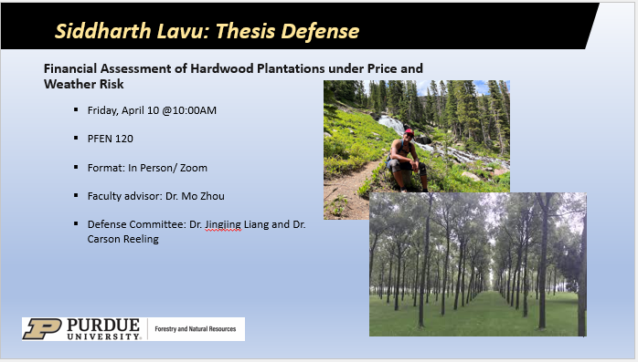 Siddarth Lavu thesis defense flyer