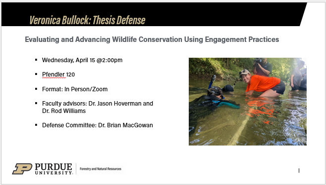 Veronica Bullock's Thesis Defense flyer.