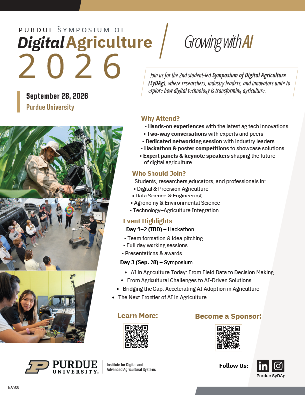 Purdue Symposium of Digital Agriculture flyer