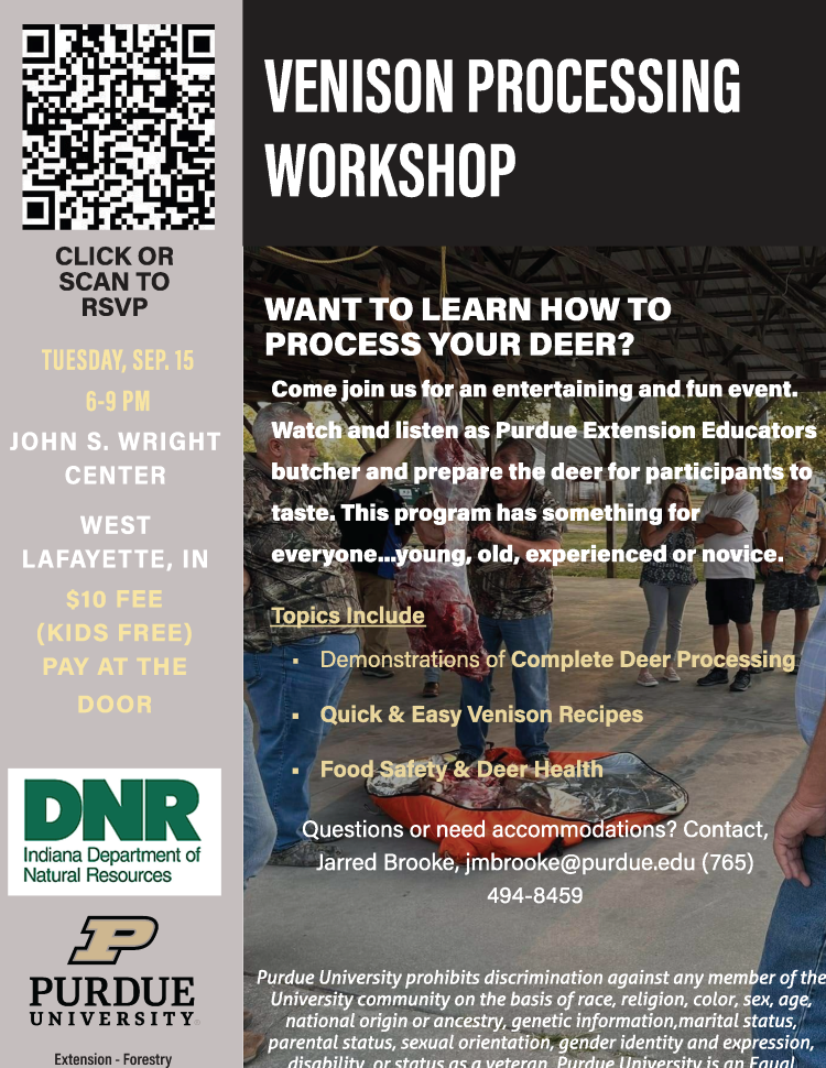 Flyer for Venison Processing Workshop