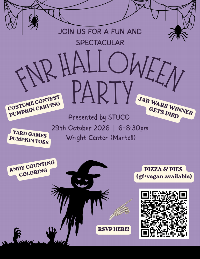 FNR 2026 Halloween Party Poster. For more details, see the event post.