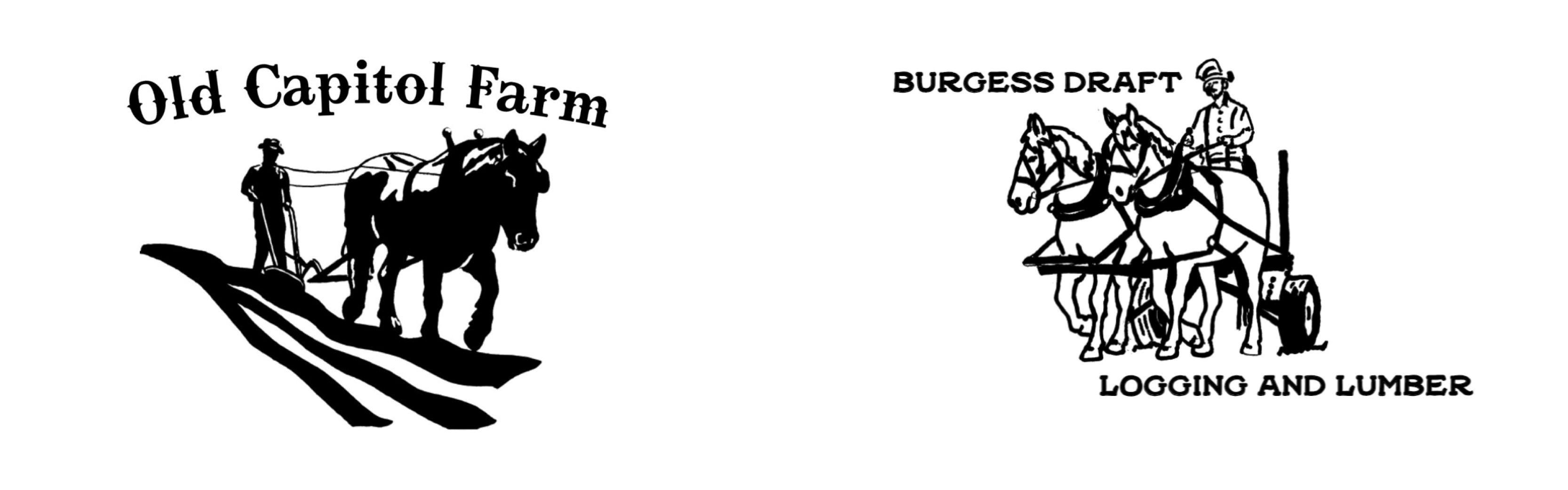 logos of Old Capitol Farm and Burgess Draft Logging and Lumber