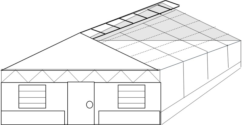 Schematic drawing of a greenhouse