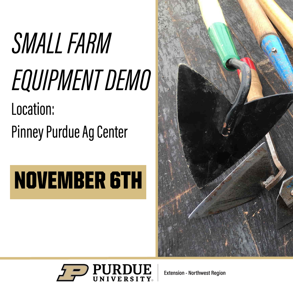 small farm equipment demo flyer