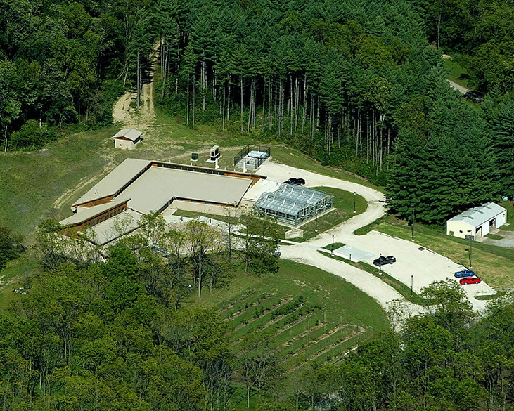 John S. Wright Center aerial view.