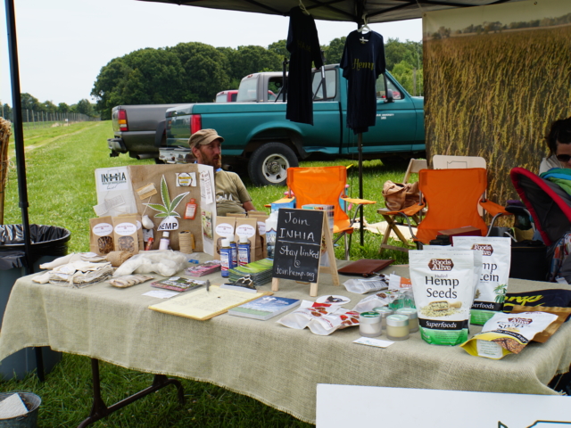 Image of a table displaying hemp products