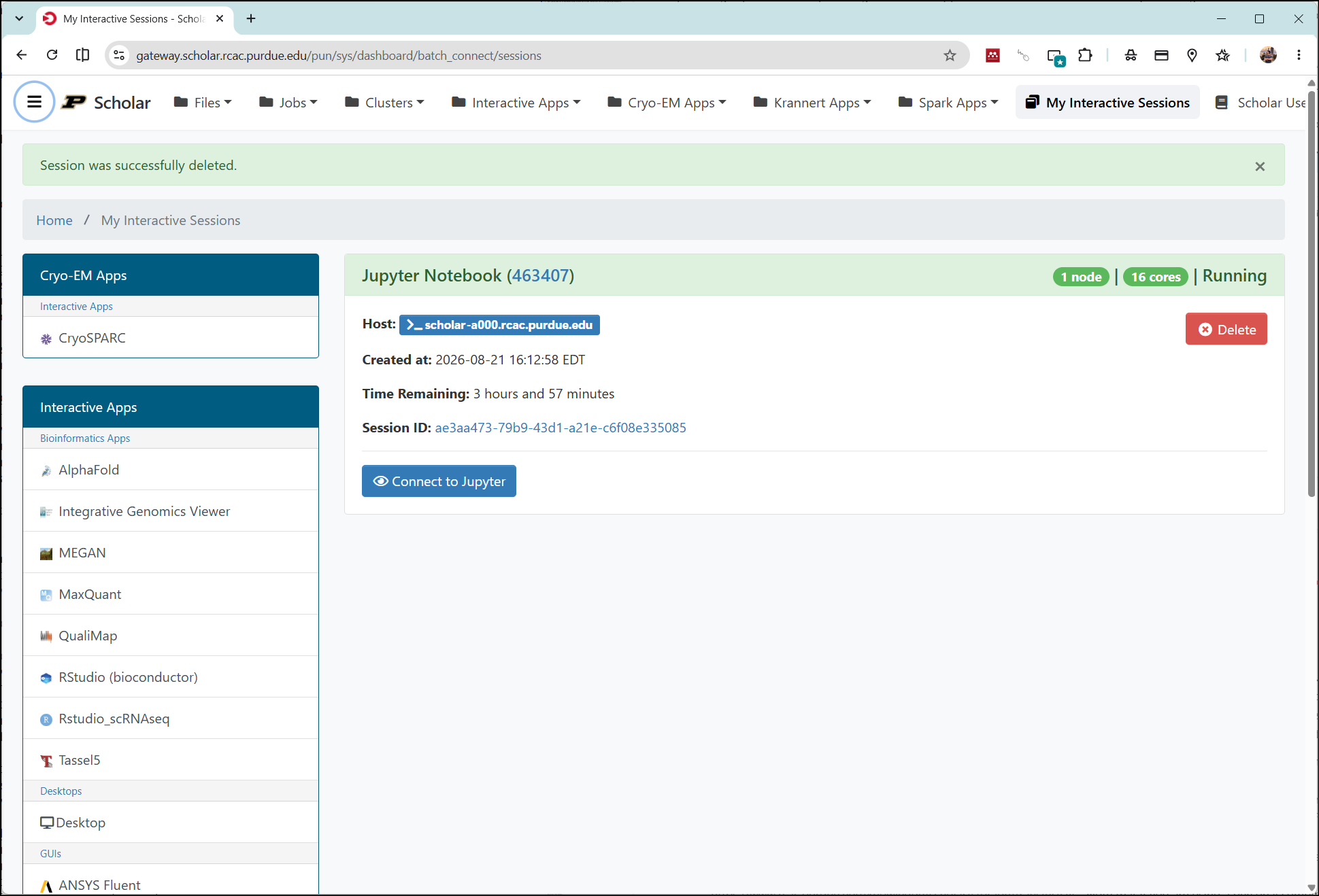 Screenshot of Jupyter notebook running